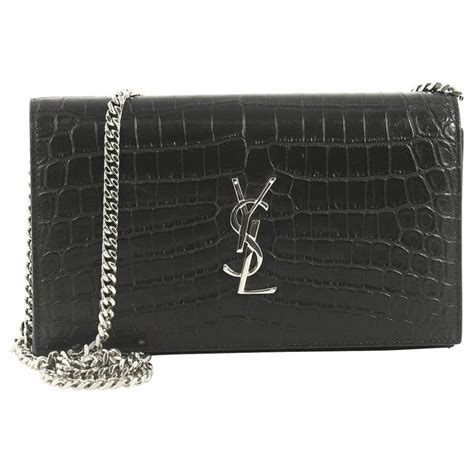 yves saint laurent monogram crocodile on chain|Saint Laurent Wallets & Card Cases for Women .